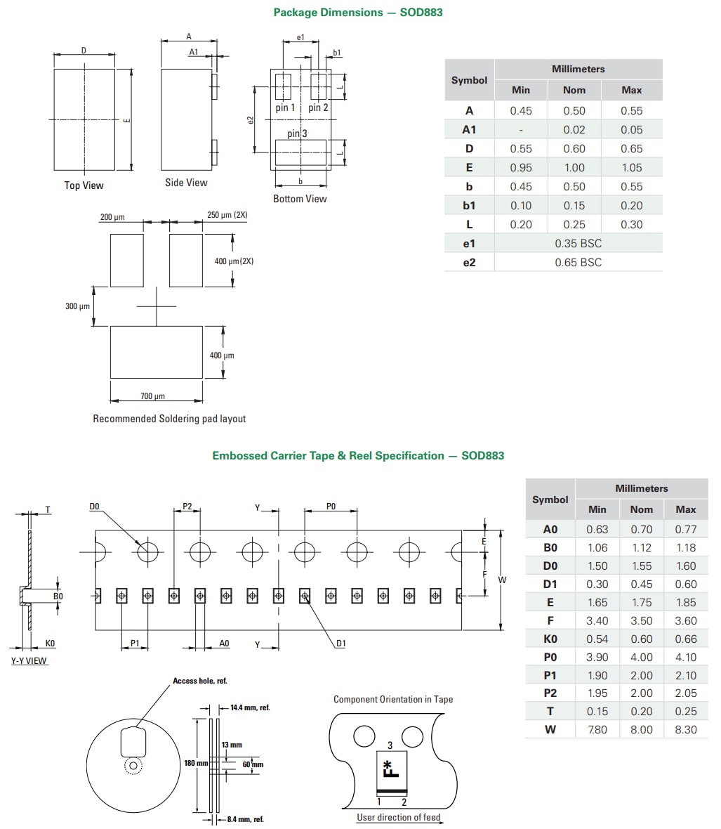 Mechanical Drawing - Littelfuse SC3402-02ETG ESD Protection Diode